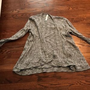 grey cardigan